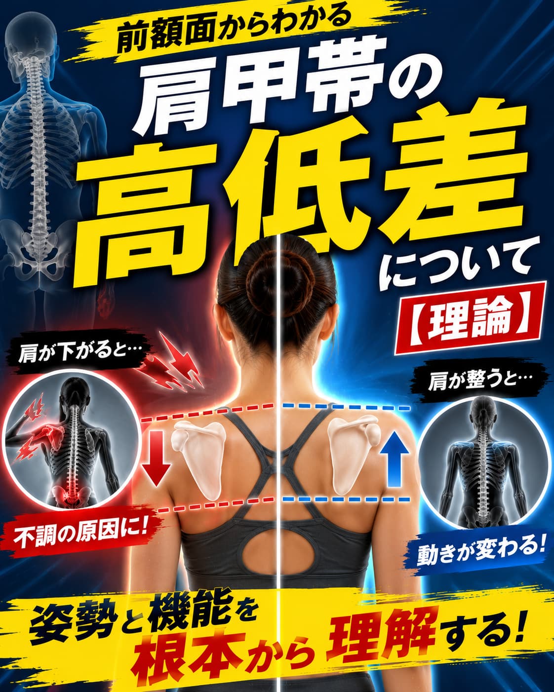 【動画セミナー】前額面からわかる肩甲帯の高低差について【理論】