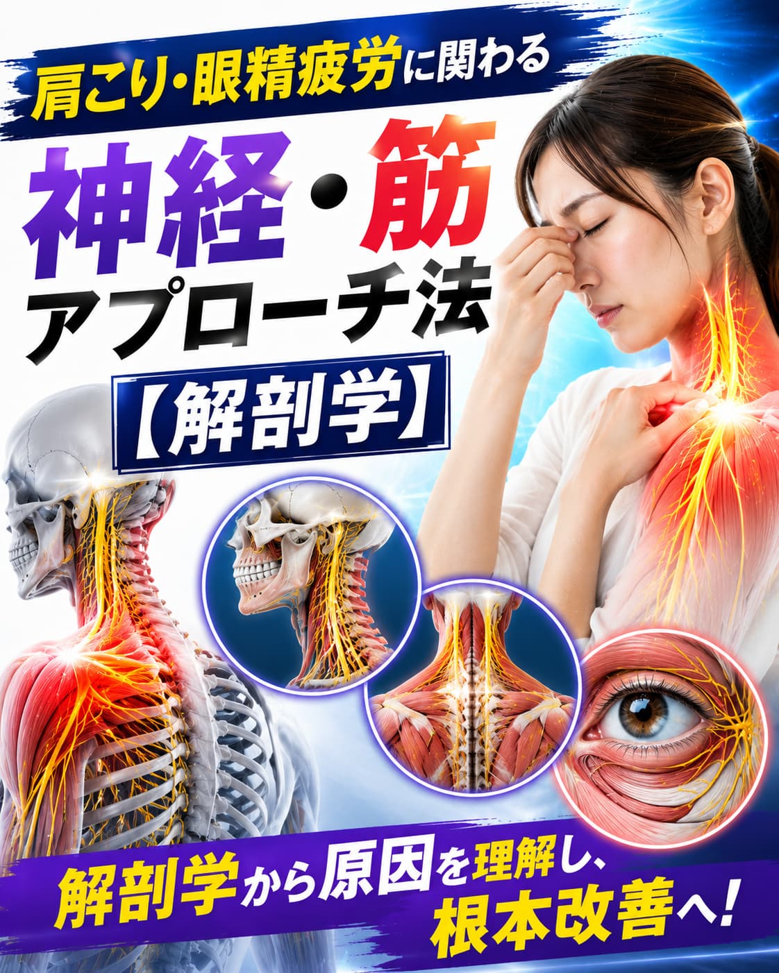 【動画セミナー】肩こり・眼精疲労に関わる神経・筋アプローチ法【解剖学】