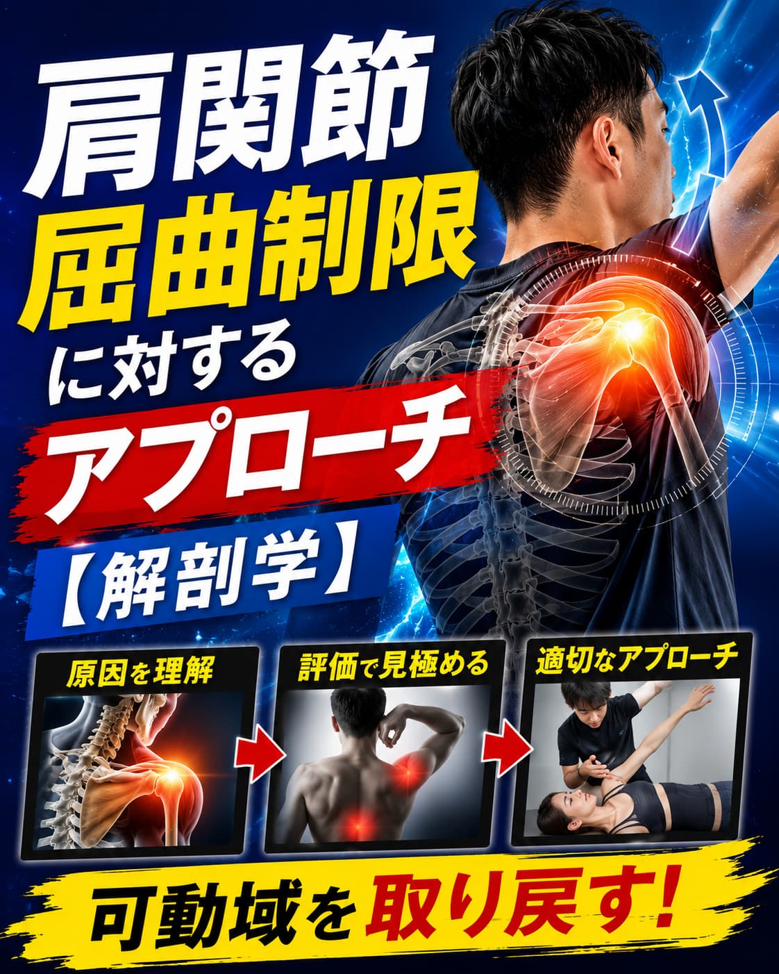 【動画セミナー】肩関節屈曲制限に対するアプローチ【解剖学】