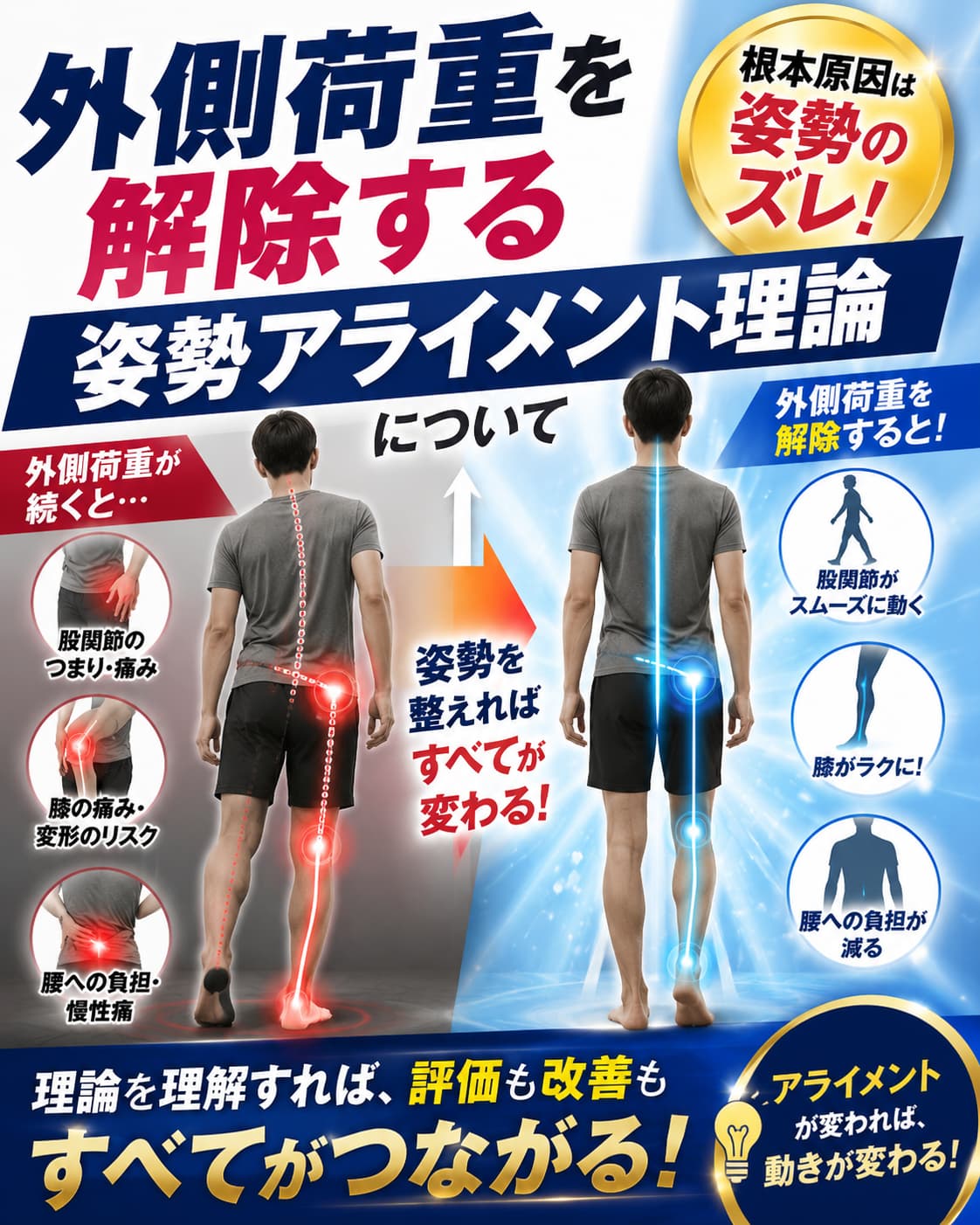 【動画セミナー】外側荷重を解除する姿勢アライメント理論について
