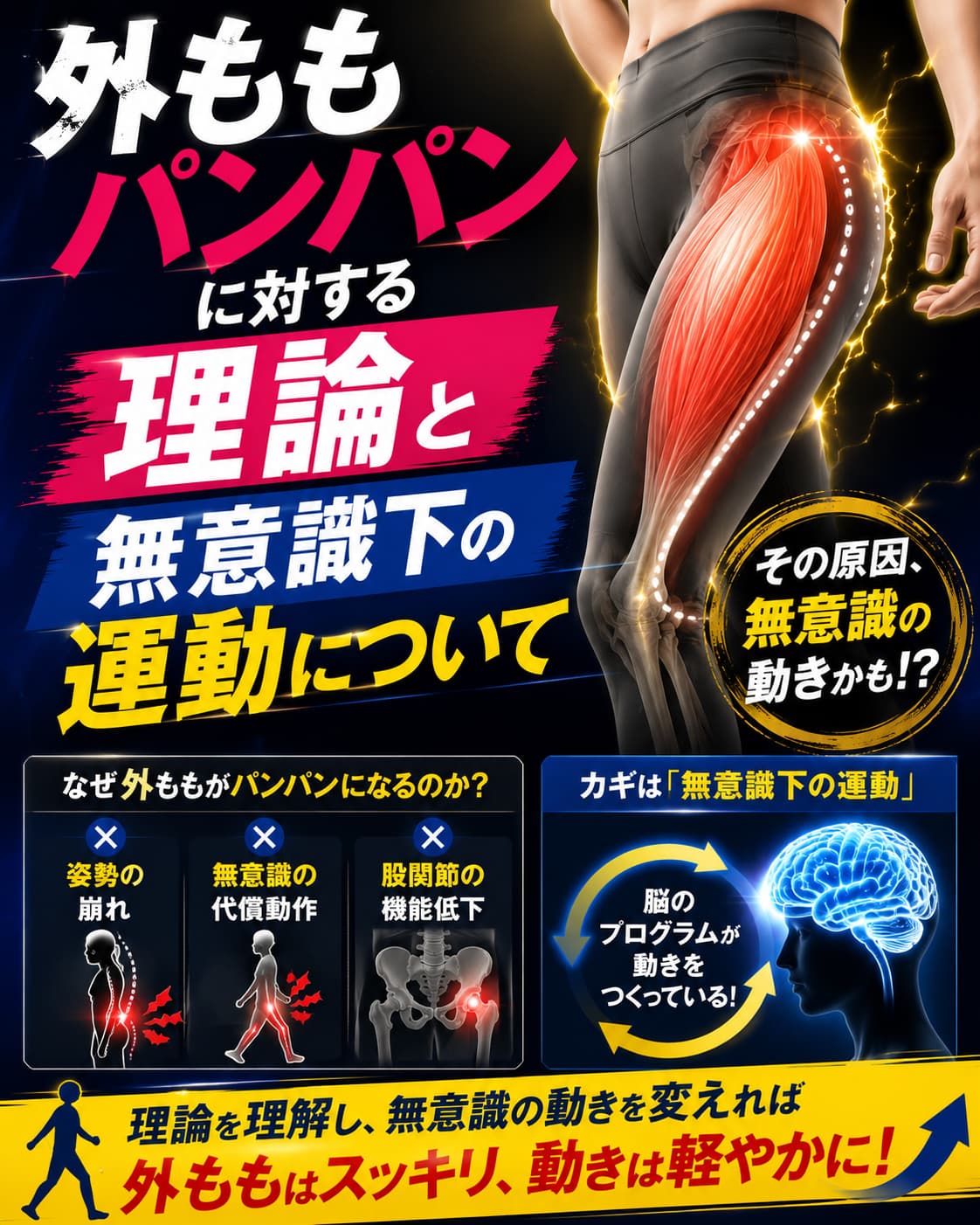 【動画セミナー】外ももパンパンに対する理論と無意識下の運動について