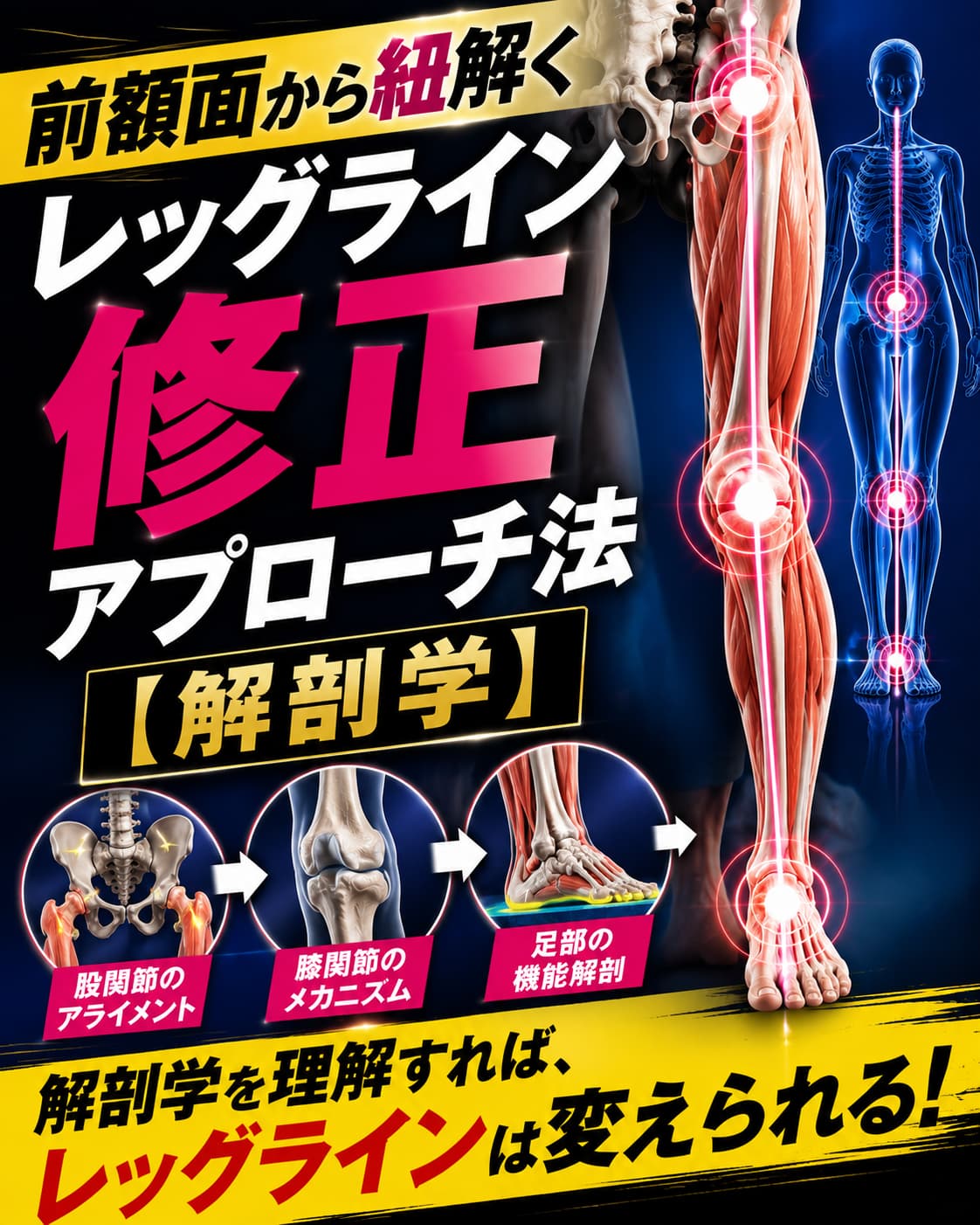 【動画セミナー】前額面から紐解くレッグライン修正アプローチ法【解剖学】
