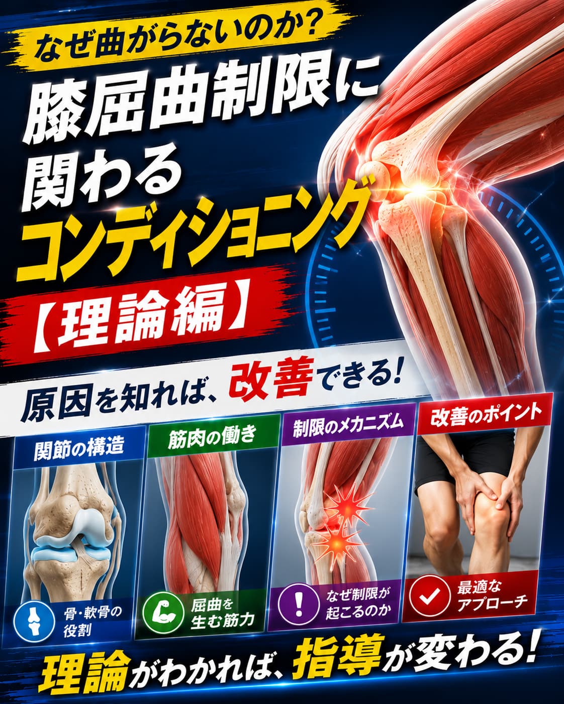 【動画セミナー】膝屈曲制限に関わるコンディショニング【理論編】