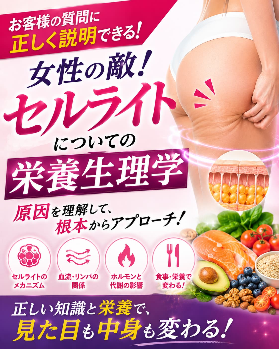 【動画セミナー】女性の敵！セルライトについての栄養生理学