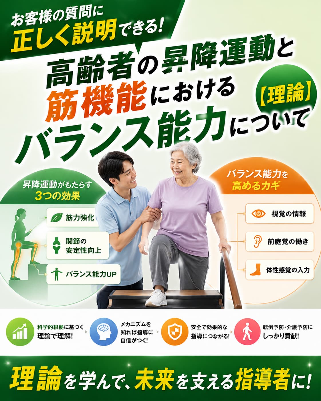 【動画セミナー】高齢者の昇降運動と筋機能におけるバランス能力について【理論】