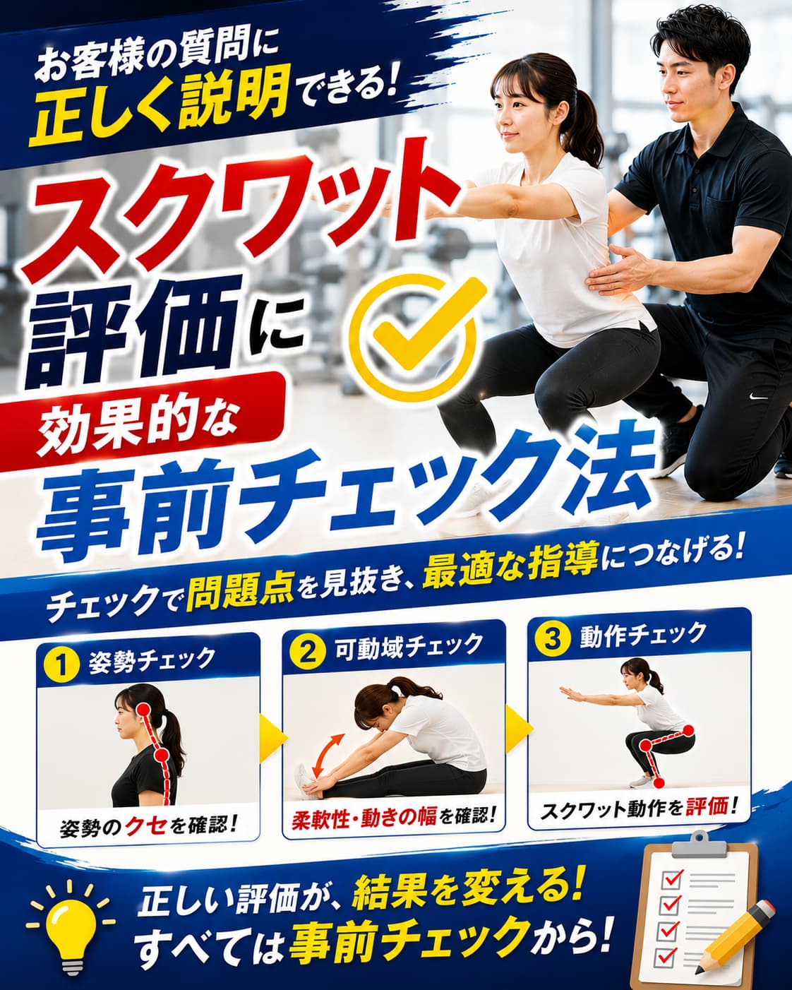 【動画セミナー】スクワット評価に効果的な事前チェック法