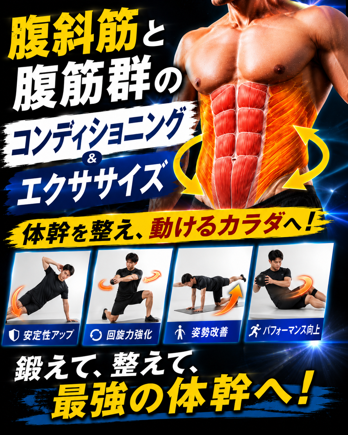 【動画セミナー】腹斜筋と腹筋群のコンディショニング&エクササイズ