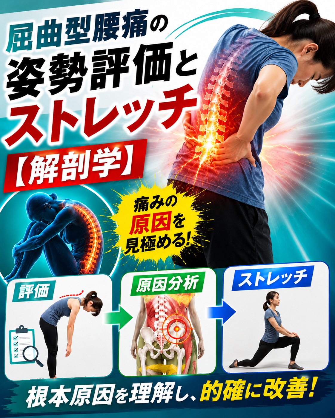 【動画セミナー】屈曲型腰痛の姿勢評価とストレッチ【解剖学】
